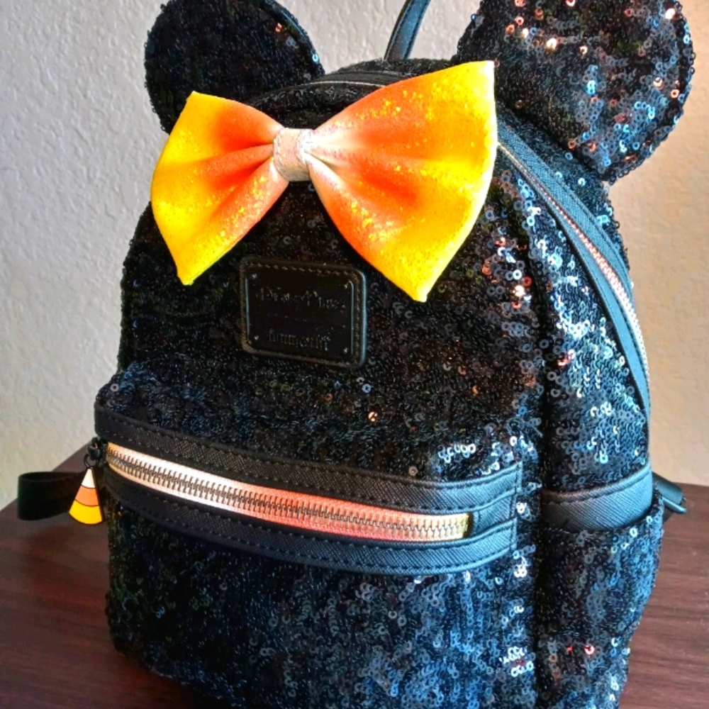 Black sequence Loungefly Minnie Mouse backpack
